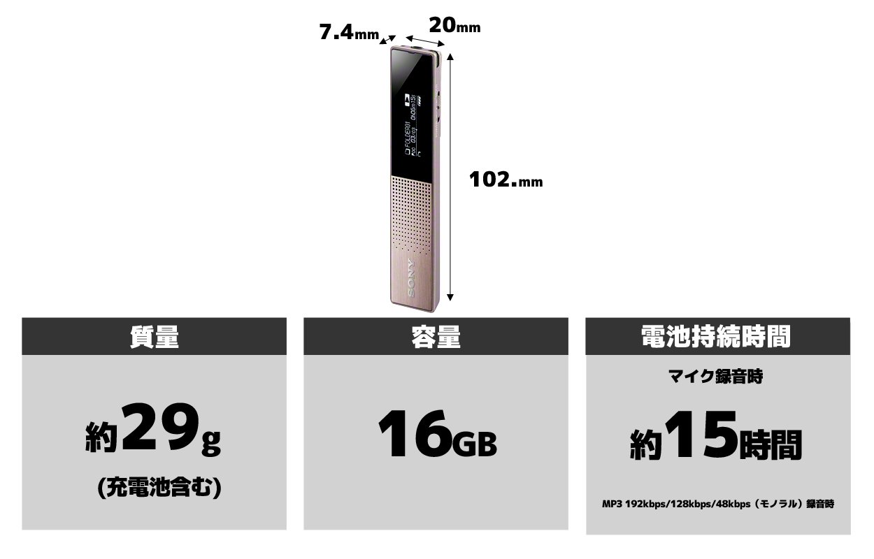 Amazon | ソニー ステレオICレコーダー ICD-TX650 : 16GB 高性能 