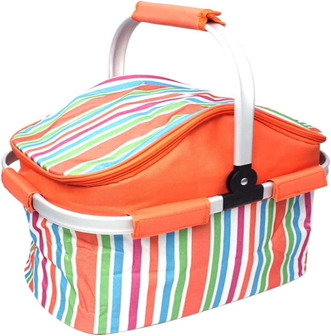 Kosz Piknikowy Izolowany Kosz Piknikowy Torba Na Lunch Tote Piknik Świeżym Powietrzu Z Grillem Przyjęcia Świąteczne Przenośny Dekoracja(Oranje)