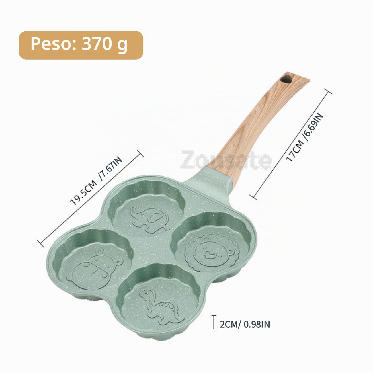 Tissting Piastra Pancake, Piastra Omelette Antiaderente Multiuso con 4 Fori in Lega di Alluminio, Maniglia Sicura, Facile da Pulire per Colazione e Cucina su Fornello a Gas