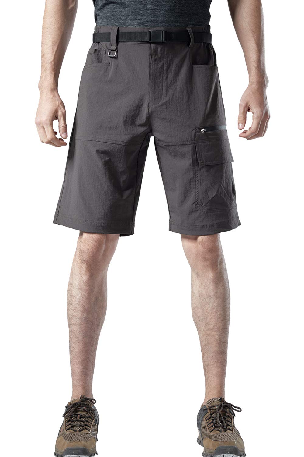 Hommes Extensible Léger Respirant Marche Voyage Unie Lâche Pantalon Court Résistant à l'eau Travail Shorts