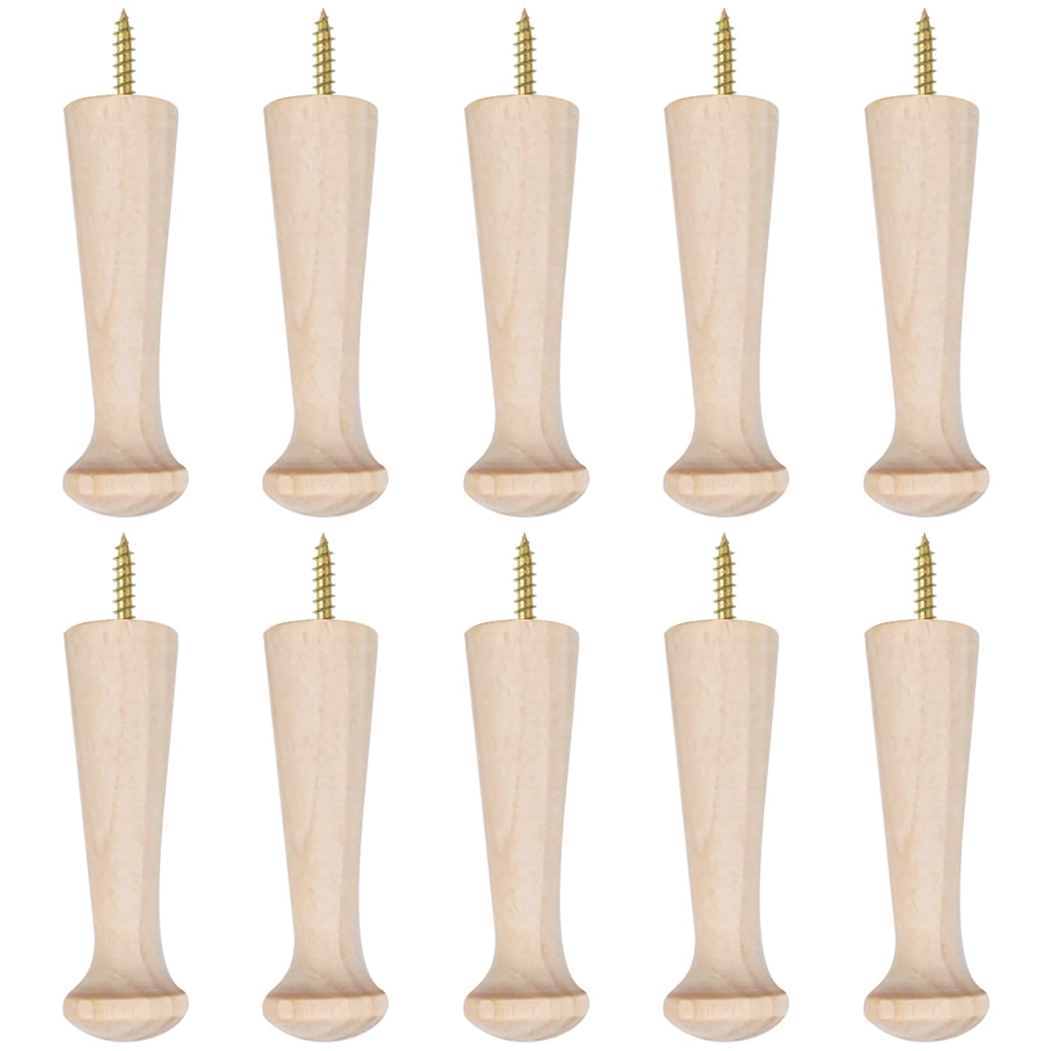 10 Pcs Coat pegs, Wooden Shaker Pegs Screw On Hooks Unfinished Solid Wood for Hanging Coats Hats Keys Bags Towels DIY Paint Color 6.9cm/2.72in
