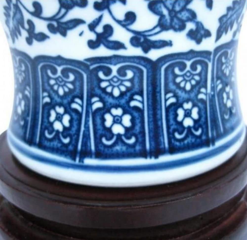 Porcelaine bleue et blanche avec base de stockage, bocaux à bonbons, salon, chambre, couloir, décoration artisanale, la base peut être tournée.
