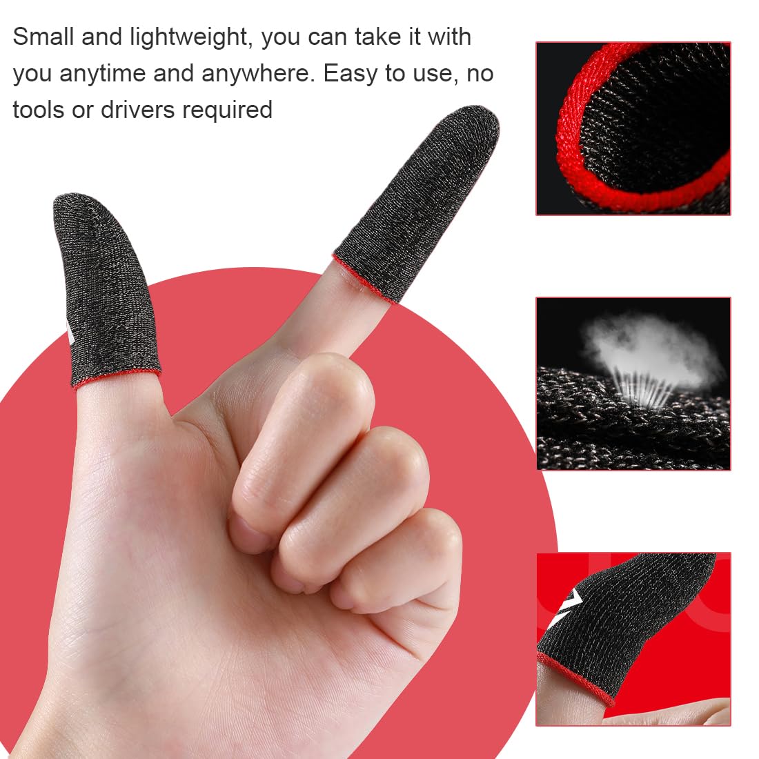 4 PCS Pack Mobile Game Finger Sleeve Traspirante con Traspirante CopriditoTouch Screen Thumb Sleeve da Gioco Professionale con Antiscivolo e Resistente al Sudore Alta Sensibilità per Giochi