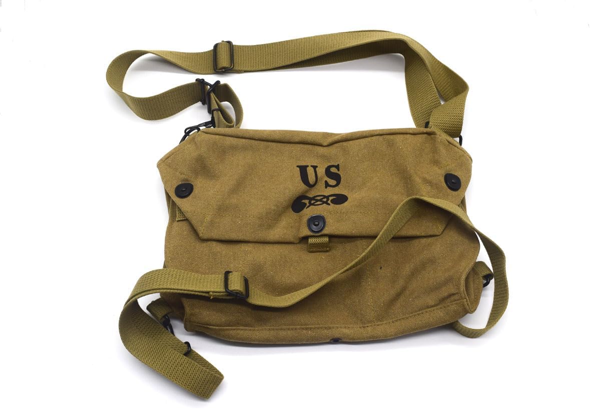 Replica WW2 U.S. ARMY LIGHTWEIGHT SERVICE GAS MASK BAG khaki Color