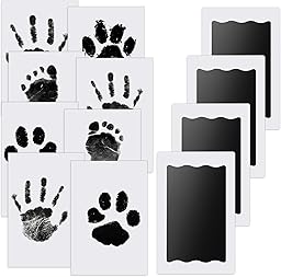 Kit Empreinte Pieds et Mains Bébé Nabance 4pcs Enfant Empreinte Clean Touch Tampons Bébé Empreinte de Main Empreinte de Pied Enfant Empreinte Nouveau-nés Douche Cadeau Bebe Souvenir