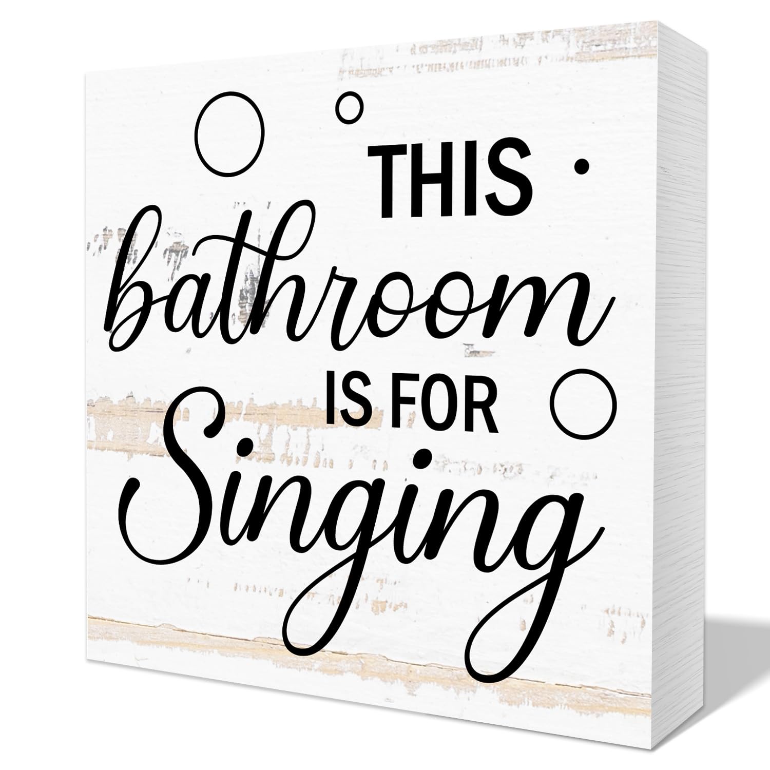 Country Bathroom for Singing Wood Box Sign - Rustic Tabletop Decor Sets suitable for home bathroom toilet powder room decoration, Christmas gifts, birthday gifts