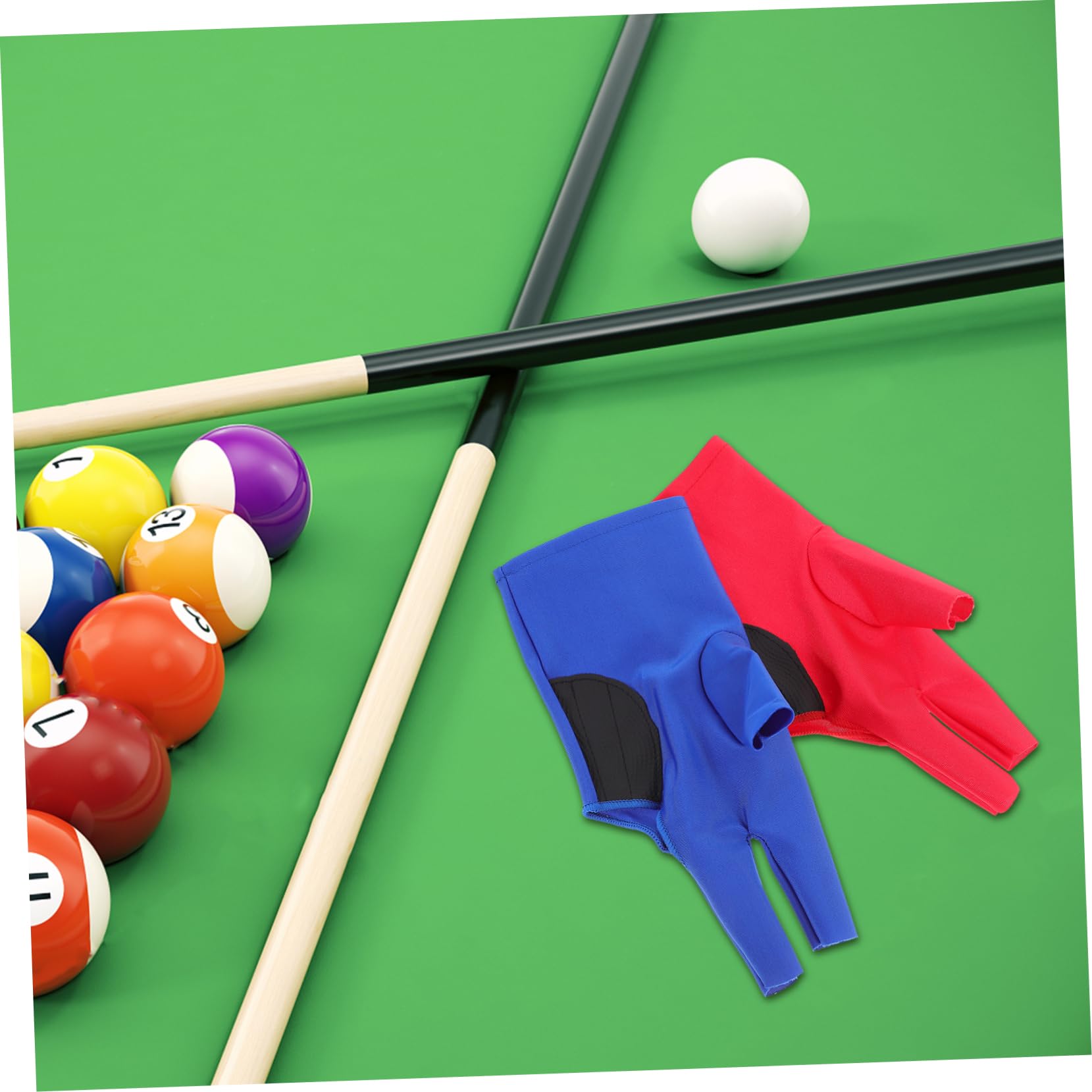 Happyyami 2pcs Billiards Gloves Snooker Sports Gloves Left/Right Hand Non-Slip Pool