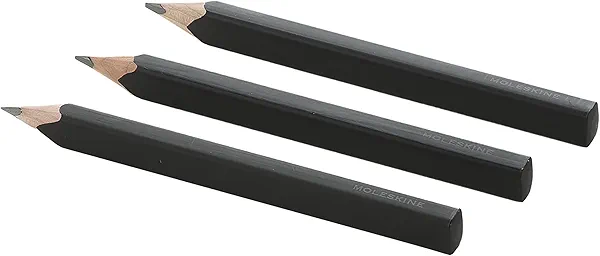 Moleskine Classic Wood Pencils, 2B and HB Lead, Black