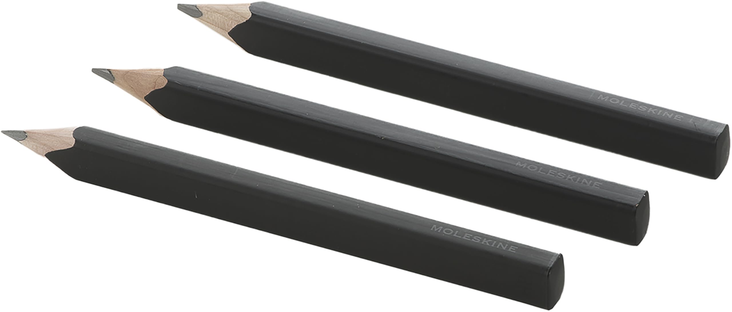 Moleskine Set 3 Black Pencils Made from Natural Cedar Wood, 3 Pencils 2B 2B HB