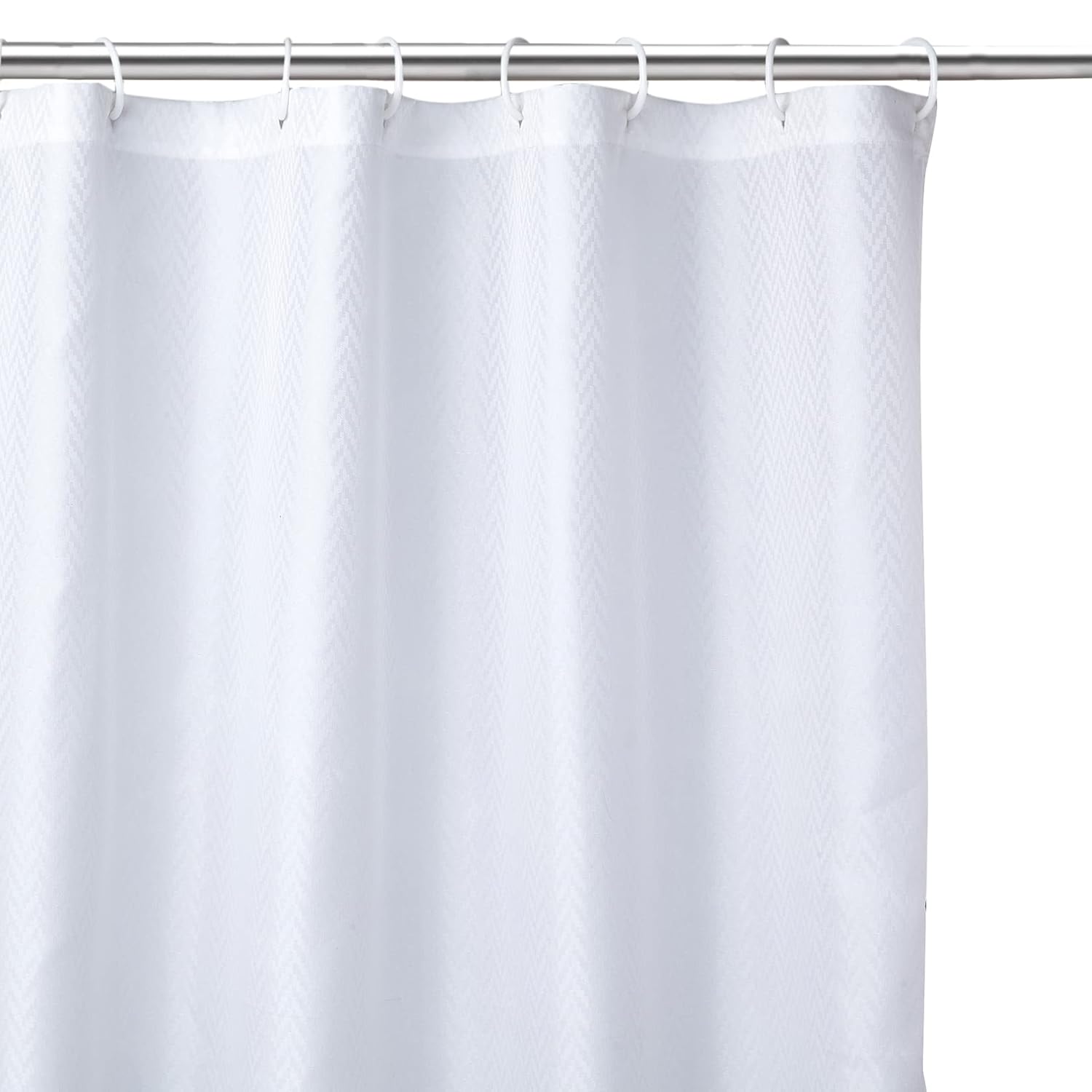 Encasa Shower Curtain Waterproof ZZ White Bathroom Curtains for Women