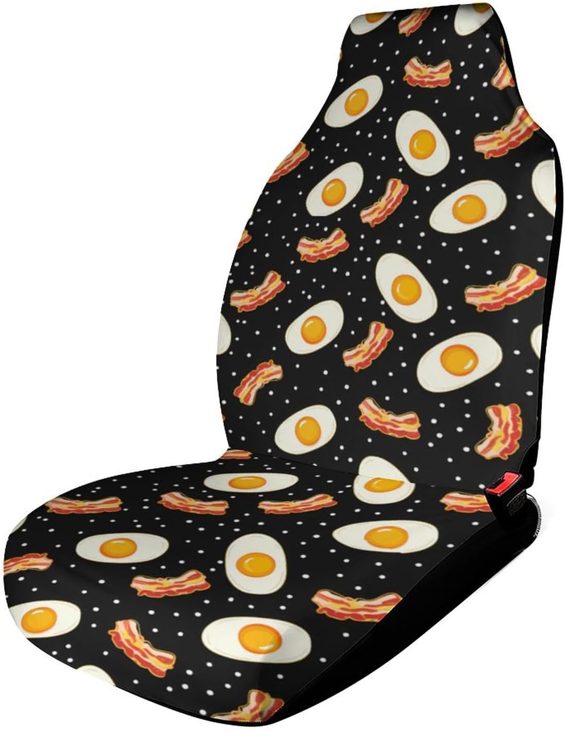 Fried Egg and Bacon Car Seat Covers Automotive Seat Covers Car Seat Protector Auto Front Seats Protector for Most Cars 2PCS