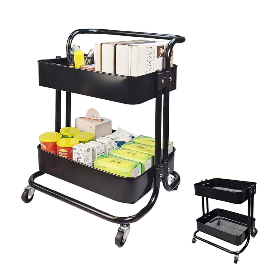 Amazon.co.jp: Ufriandz キッチンワゴン キャスター付き 2段