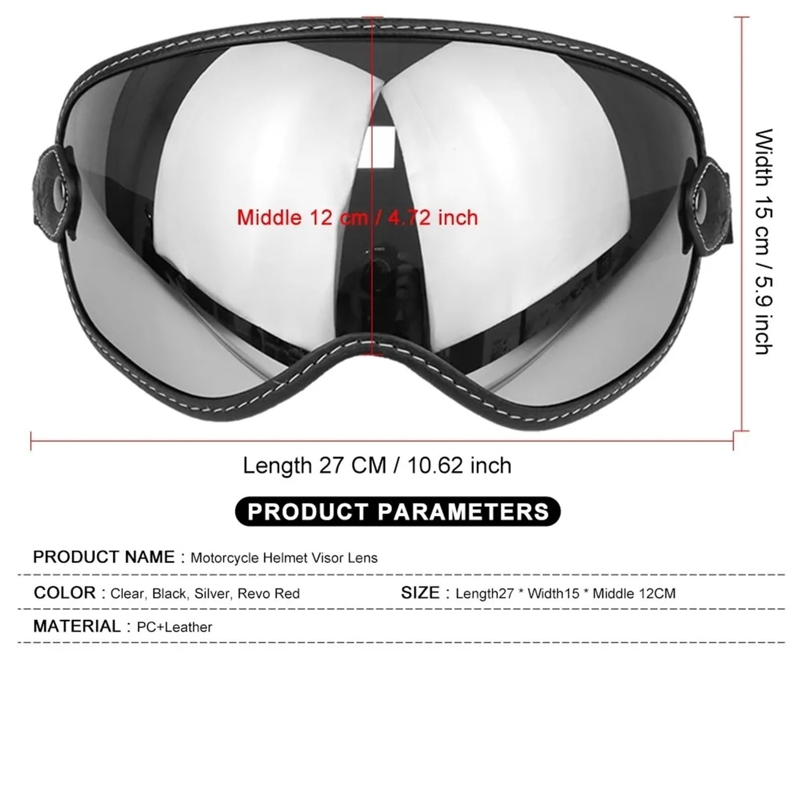 Visera para casco de moto Gafas for casco de motocicleta con visera burbuja retro y accesorios for cascos(Color 1)