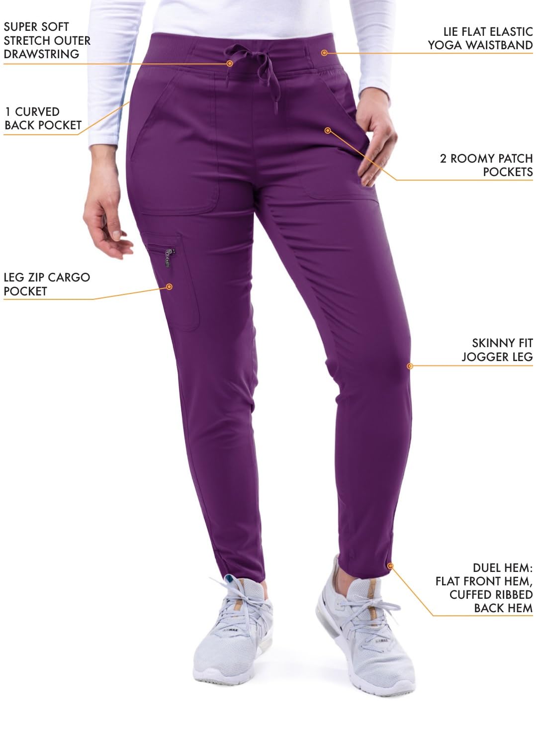 Adar Pro Verstärker Schrubben Set Für Frauen - Süssherz V-Hals Schrubben Top & Yoga Jogger Schrubben Hosen