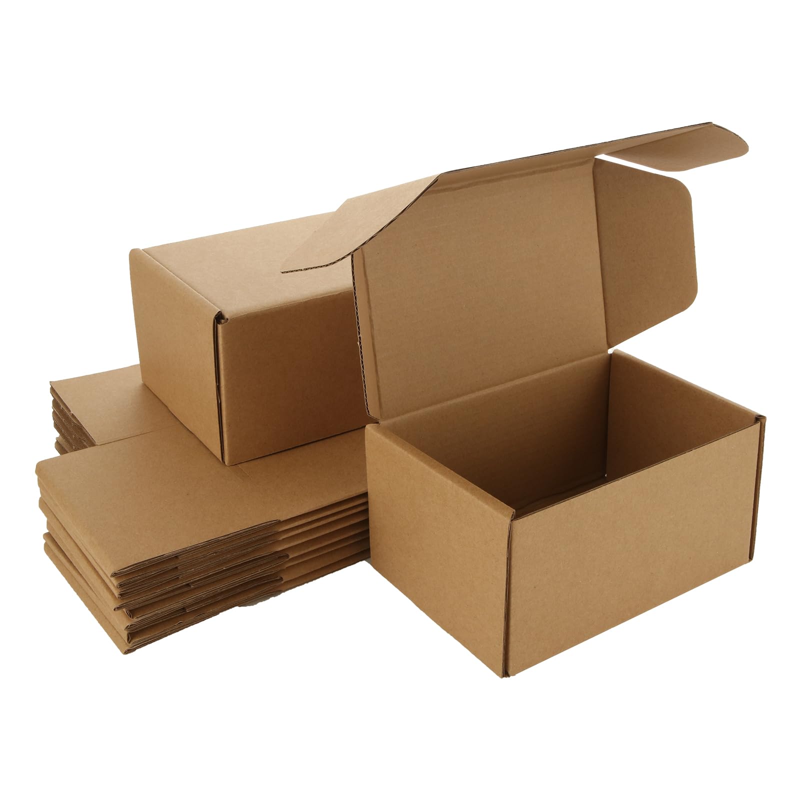 VIDETOL 30 Pack Shipping Boxes, 6x4x3 inches Small Cardboard Gift Boxes, Corrugated Cardboard Postal Boxes for Packing, Brown