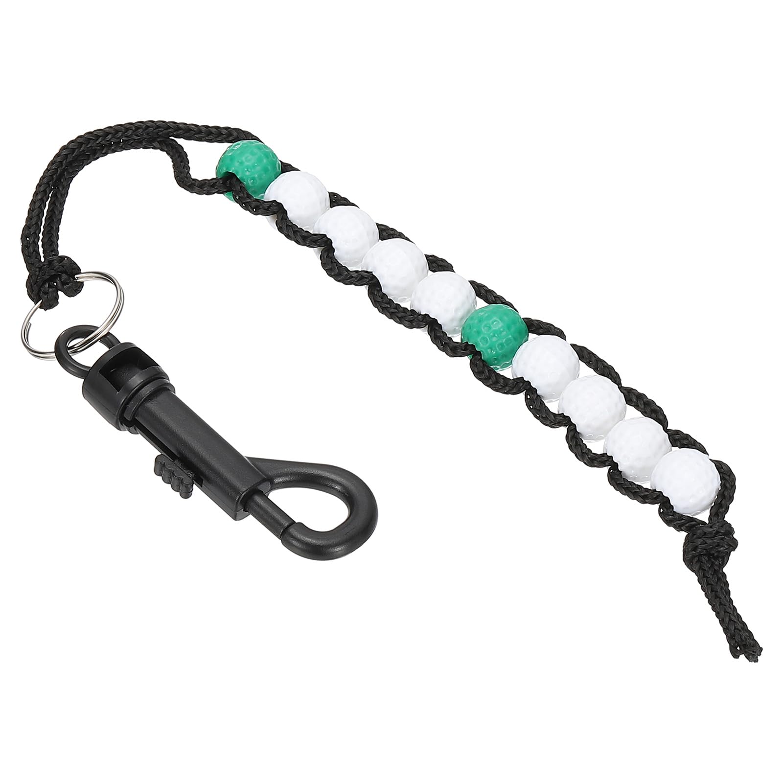 PATIKIL Golf Beads Score Counter, 2 Pack Golf Stroke Counter Beads with Clips Golf Accessories for Women Men Golfer Strokes Count, White/Green