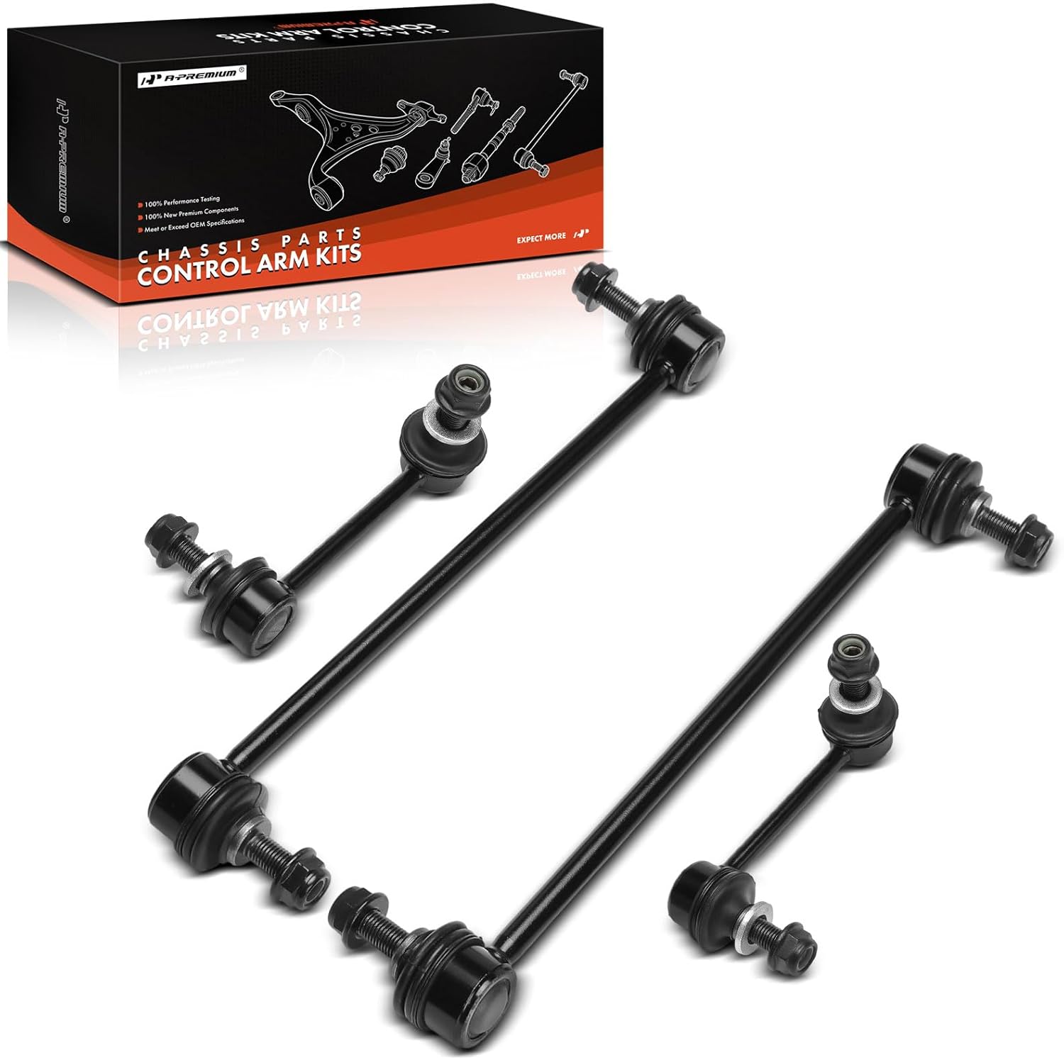 A-Premium Set of 4, Front & Rear Sway Bar Links Stabilizer Bar Links Kit, Compatible with Chrysler 200 2015 2016 2017