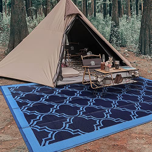 Maghosu Outdoor Rugs 5x8Ft, RV Rug Camping Rug,Outdoor Plastic Straw Rug Patio Rugs for Outdoors,Backyard, Deck, Picnic, Beach, Trailer(Navy Blue) - Image 8