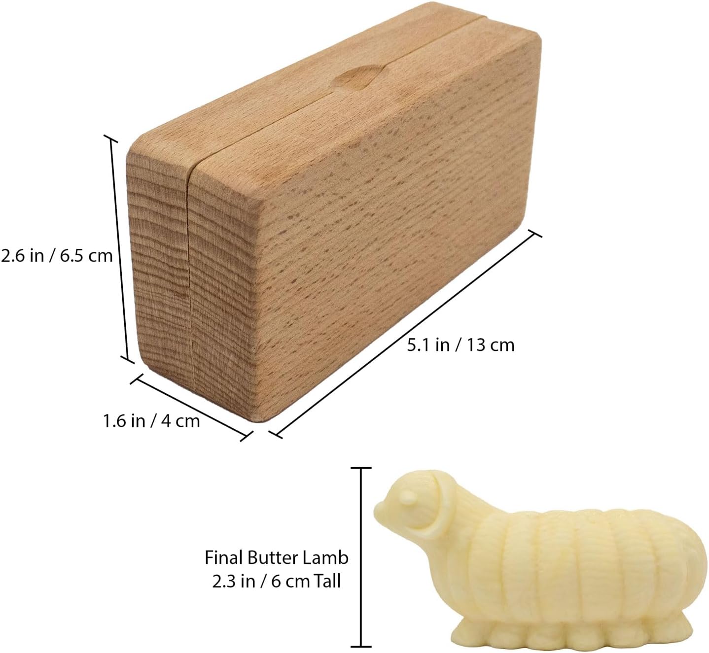 Polart, Lamb Butter Mold - Polish Decorative Sheep Wooden Molds for Dairy Making Supplies, Homemade Butter Shaper and Wood Kitchen Accessory - Table Decorations at Occasions, Party, and Celebrations