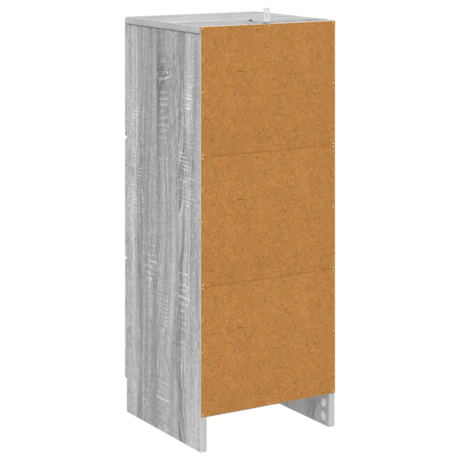 Cassettiera grigio Sonoma, 33 x 34,5 x 87 cm, in legno, con 3 cassetti, armadietto sottile per soggiorno, corridoio e ufficio, organizer