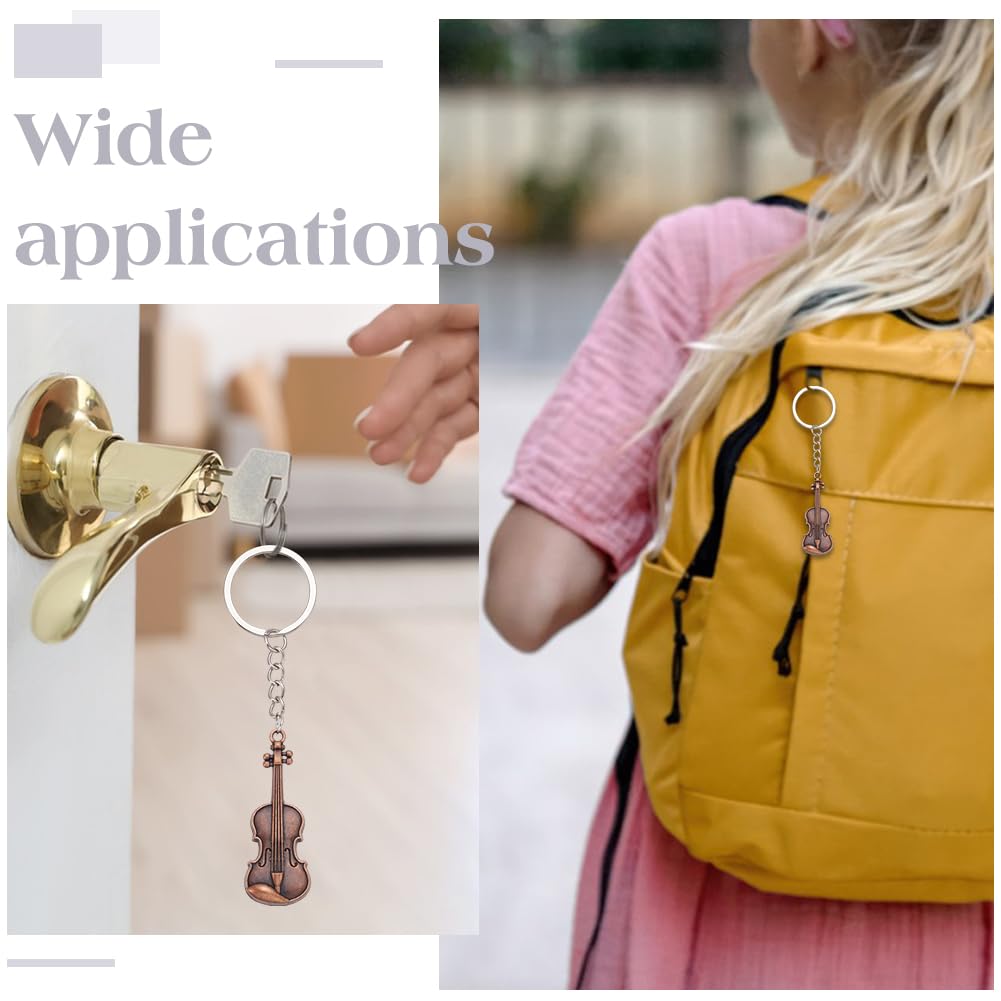 PLIGREAT 24 portachiavi per violino 11,3 cm strumento musicale portachiavi portachiavi in metallo ciondolo per borsa accessori per uomini e donne borse