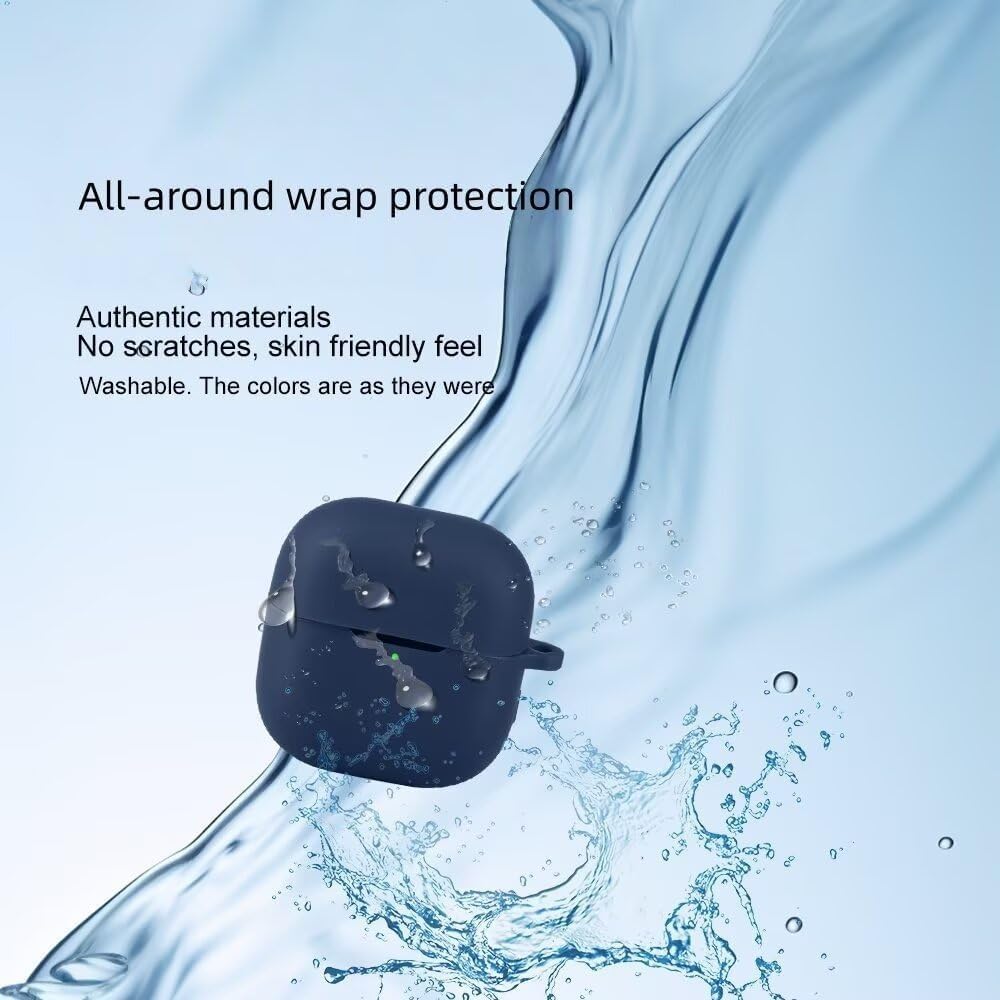 Dl3 Mobilak Compatible with Huawei FreeClip 2 Case Cover, Soft Silicone Shockproof Protective Skin Case for Huawei Free Clip Wireless Earbuds with Carabiner, Front LED Visible (Blue)