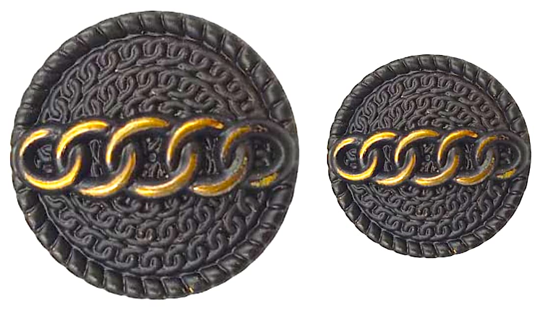 Ani accessories Linking Chain Design Button Pack of 16 (8 Big and 8 Small) for Coat Blazer Suit, Sherwani and Indian Dresses Sports Coat Size (32 L and 38 L) (Black)-picture-11