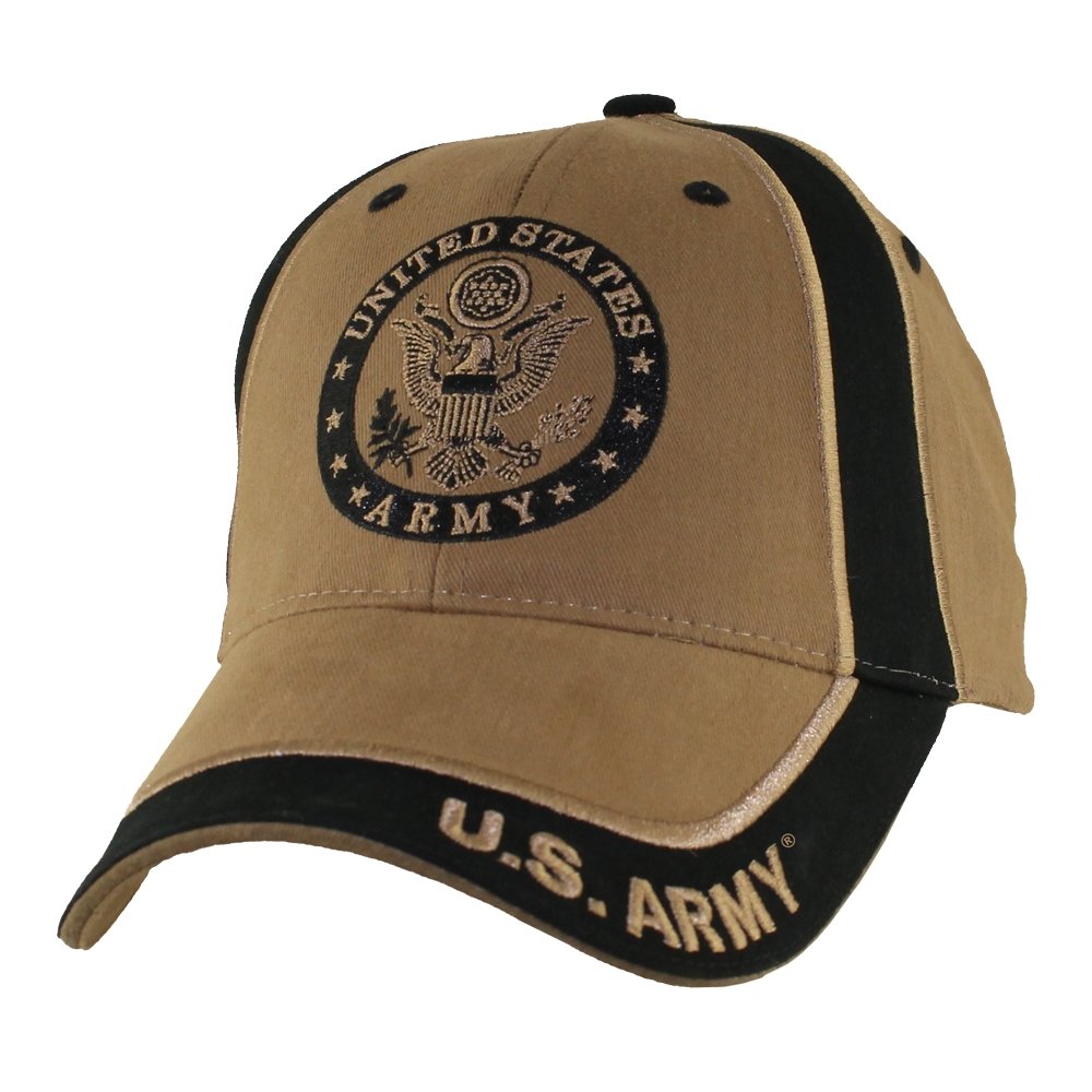 Eagle CrestU.S. Army Emblem Two Tone Baseball Hat, Coyote,