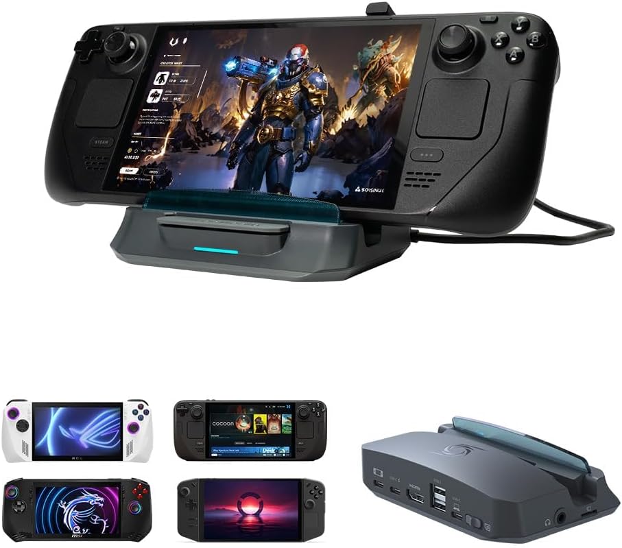 AVerMedia Steam Deck Dock with HDMI 4K@60Hz, USB C Charging, Screen Mirroring, Video Capture for Switch, Steam Deck, ROG Ally, Legion Go, MSI Claw, iPhone, iPad - X'TRA GO GC515