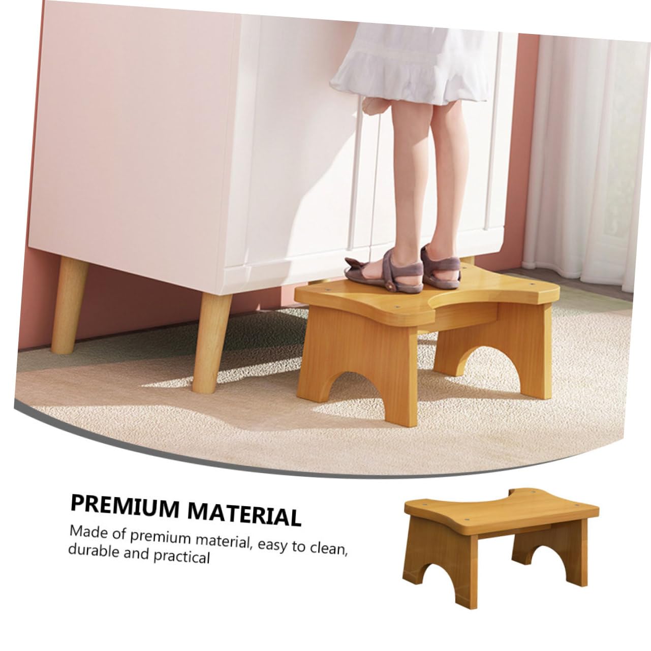 Stabiler und Einfachem Design mit Rutschfester Oberfläche Toilettenhocker Rechteckig Geformt für Badezimmer und Ganze Familie