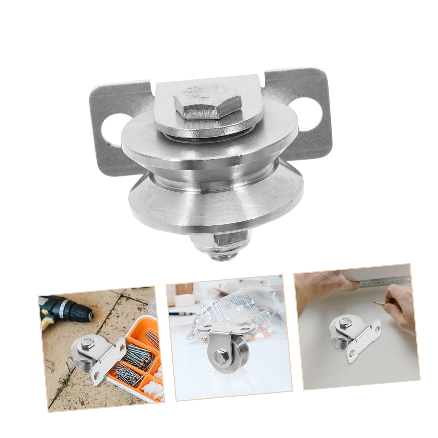 PRETYZOOM 2 Pezzi Pulegge per Cavi Parete con Cuscinetti Interni in Acciaio Inossidabile Argento Pulegge a V per Porte Scorrevoli Facile da Installare