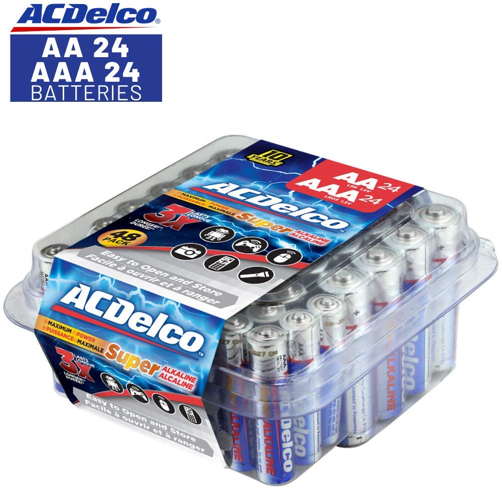 Buy ACDelco AA and AAA Batteries, Alkaline Battery, 24 Count Each Pack