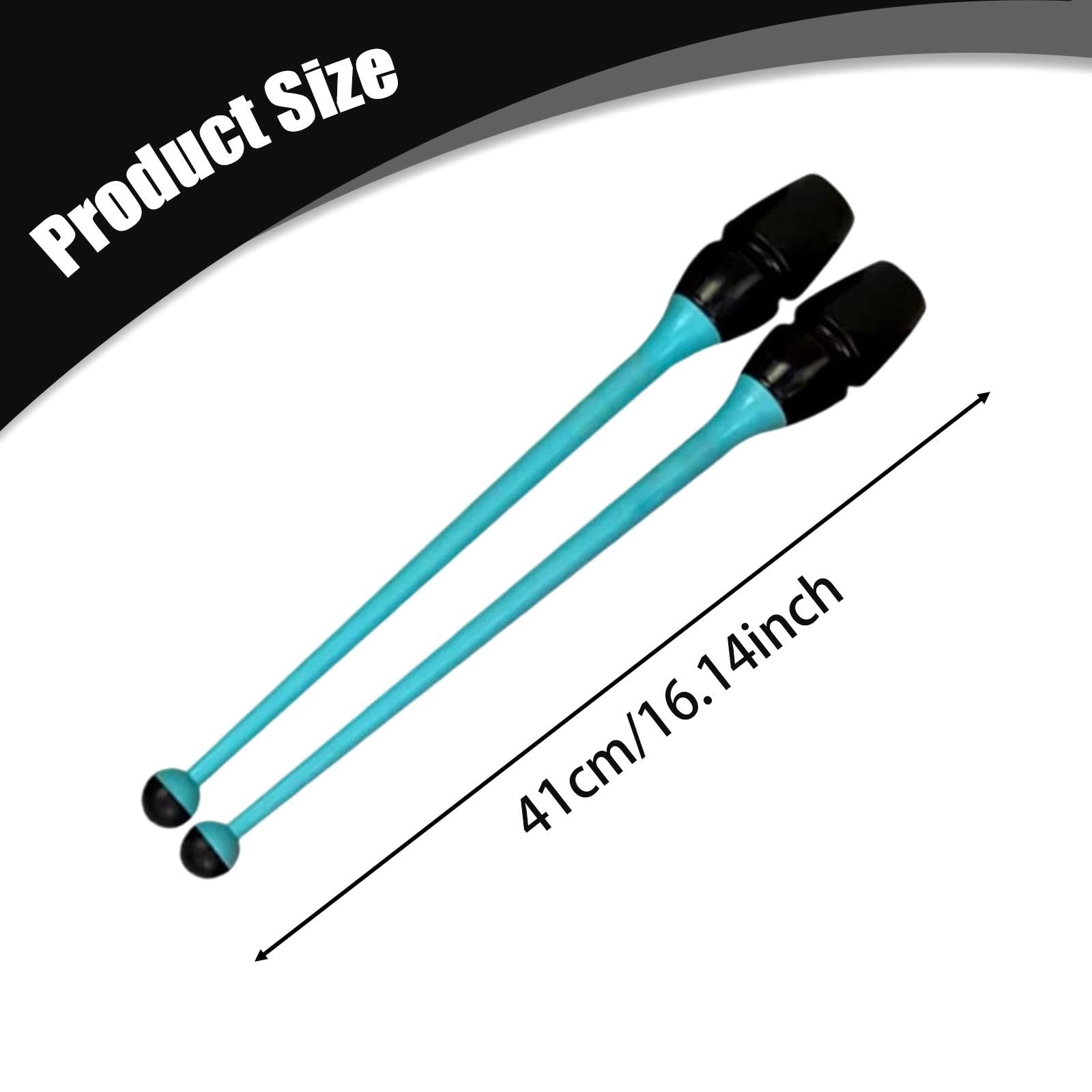 Baoblaze 2 Pezzi Bastoncini da Ginnastica clavette Attrezzi Fitness Bastoncini artistici per Bambini Adulti Lunghezza 41 cm Attrezzatura per Allenamento