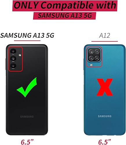 Miniatura 3 de Funda Galaxy A13 5G para Samsung A13 5G con función atril y cubierta de cámara de policarbonato duro de doble capa + funda de teléfono de TPU suave