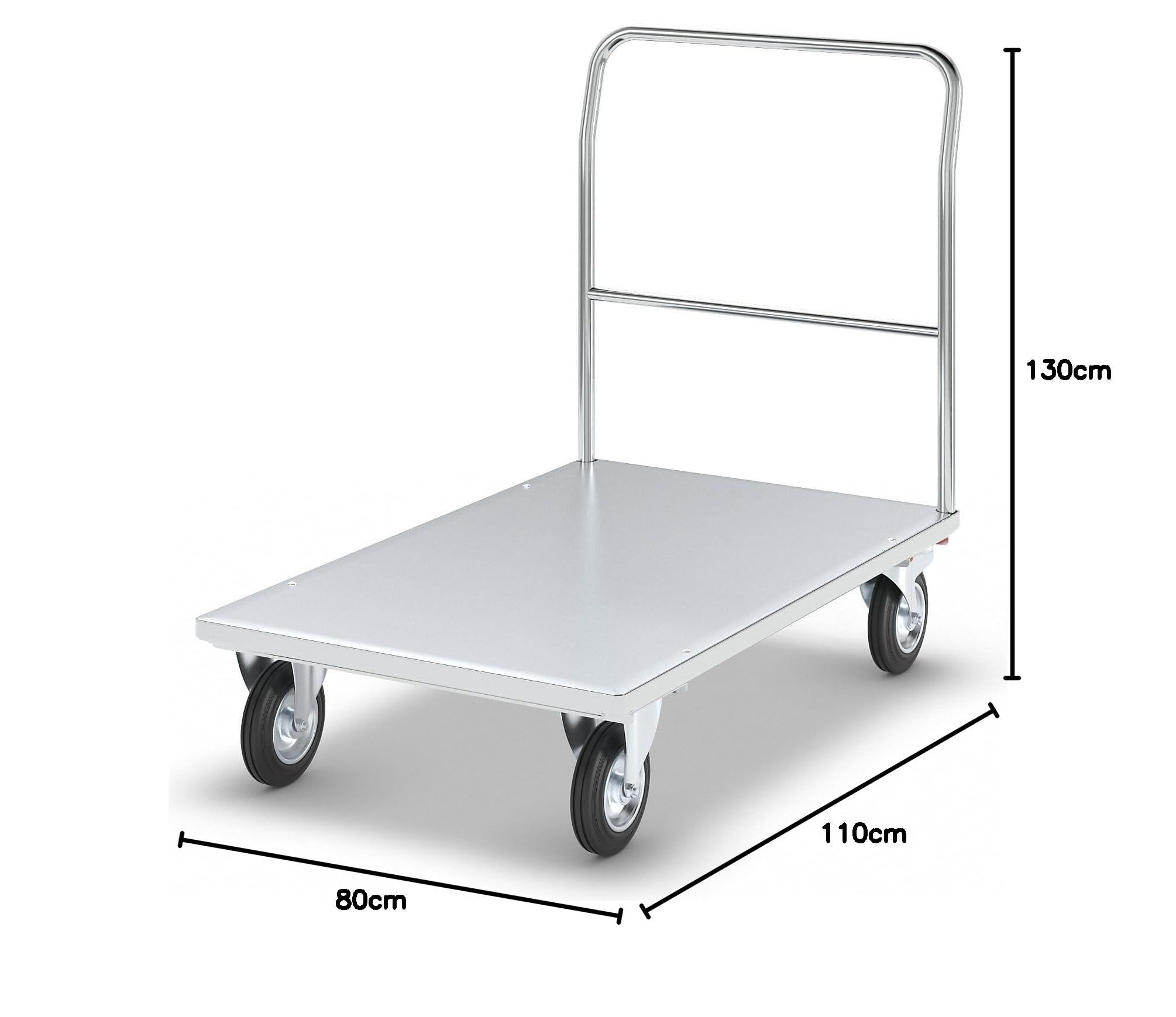 eurokraft pro | Plattformwagen | Verzinkt, ESD-Ausführung, Ladeflächen-LxB 1250 x 800 mm