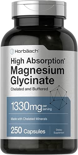Horbaach Magnesium Glycinate 1330mg | 250 Capsules | Buffered with