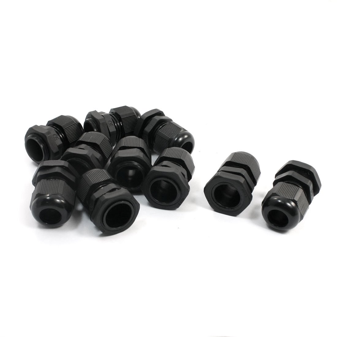 uxcell 10 PCS PG13.5 19mm Thread Black Waterproof Cable Glands Joints 6-12mm-image-9