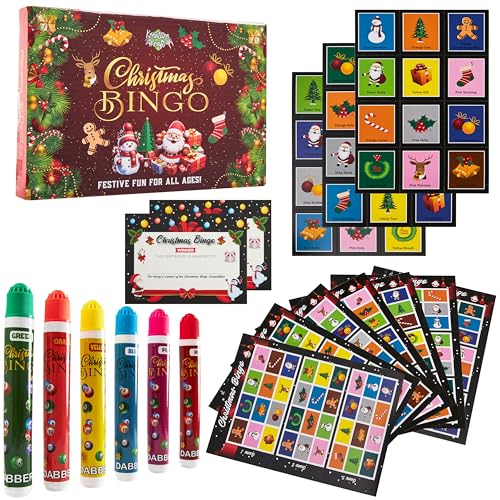 KreativeKraft Weihnachten Bingo Spiele Set, Spaßige Familienspiele - Geschenkidee