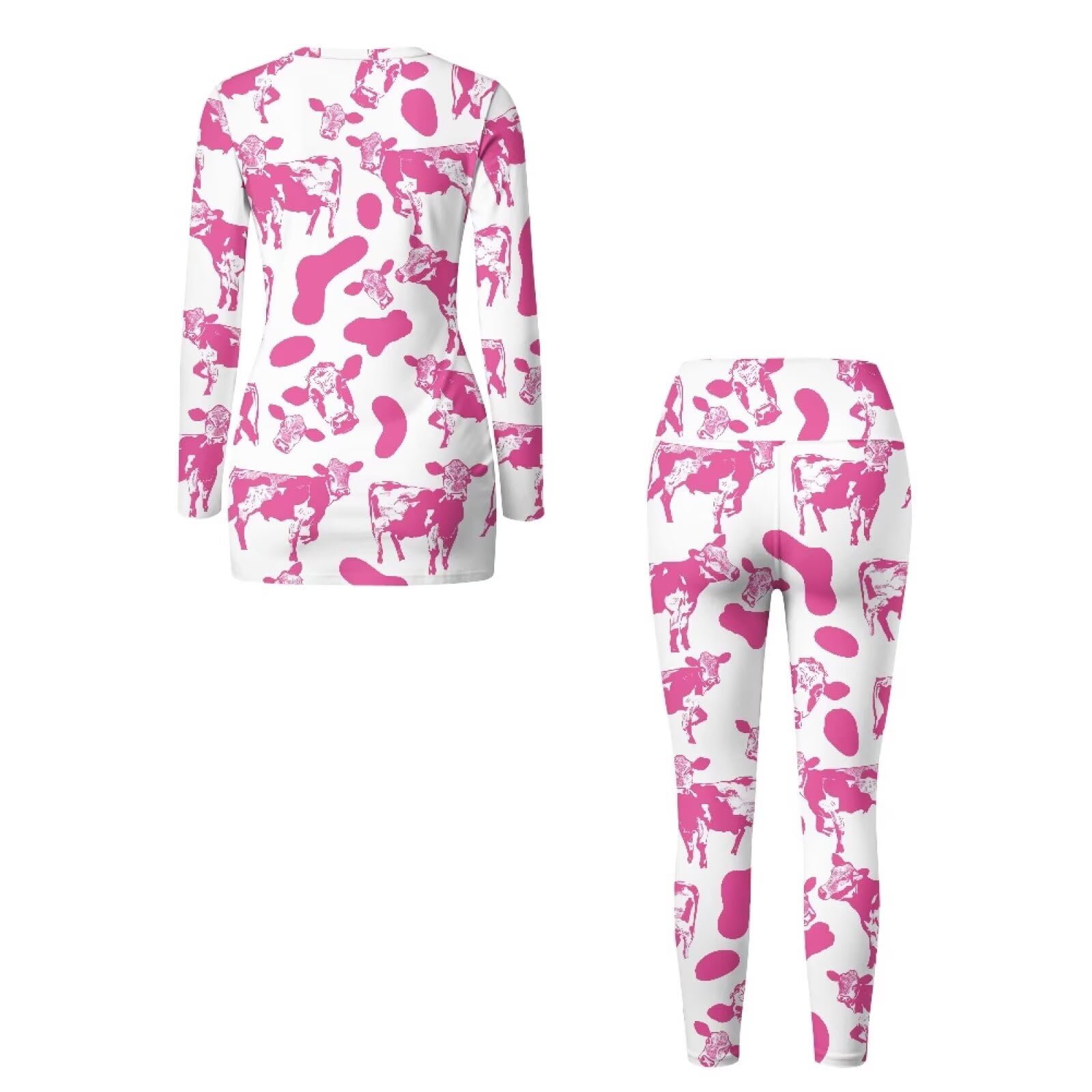 Set da yoga da donna, 2 pezzi, a maniche lunghe, girocollo, per sollevamento dei glutei, Pelle bovina, 5XL