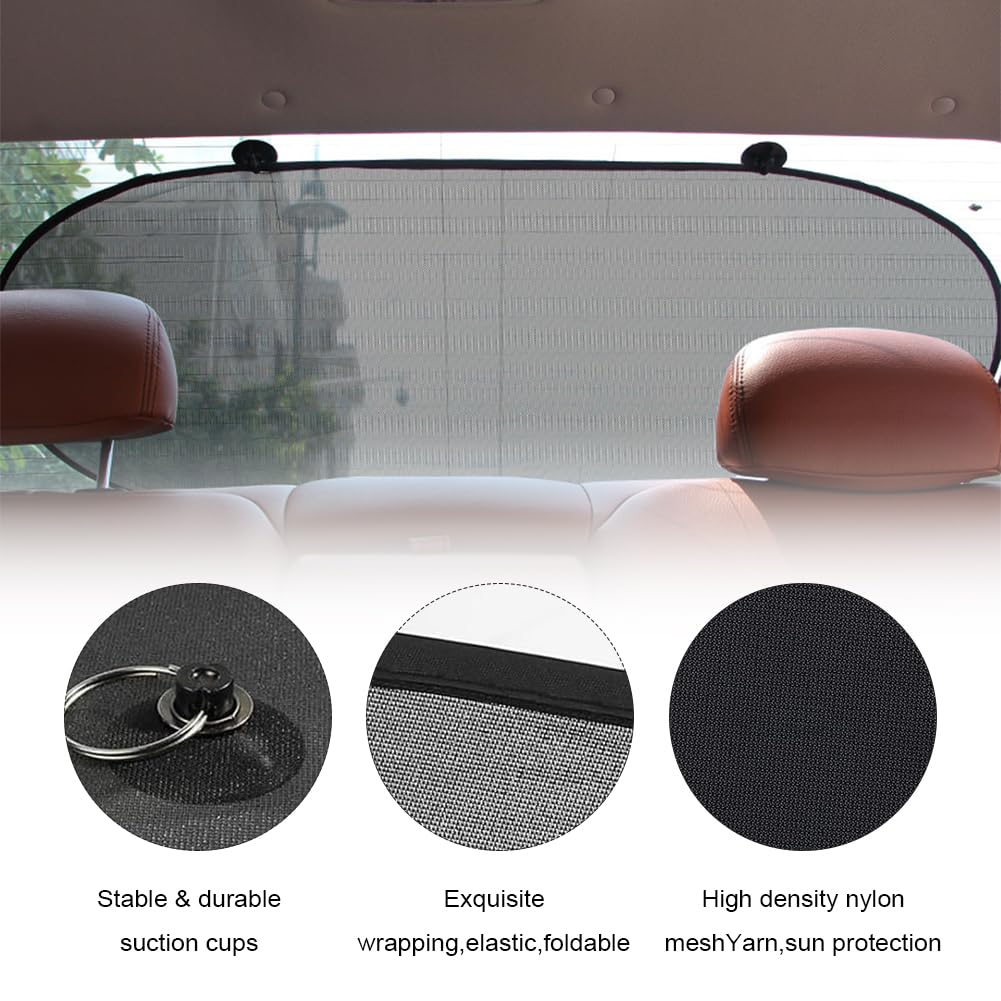 Parasol Coche Trasera,Parasol Ventanas Traseras Coche,con Potente Ventosa,Autoadhesivos Coche Sun Shade,Protección UV,100 x 50cm