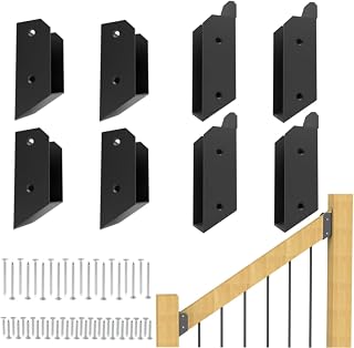 4-Pack 30° Stainless Steel Deck Railing Brackets for 2x4 Wood - Stair Handrail Connectors, Rust-Resistant ZABFOLH