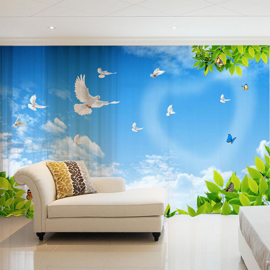 Voile de fenêtre ciel bleu pour salon et chambre lumineuse 140x240