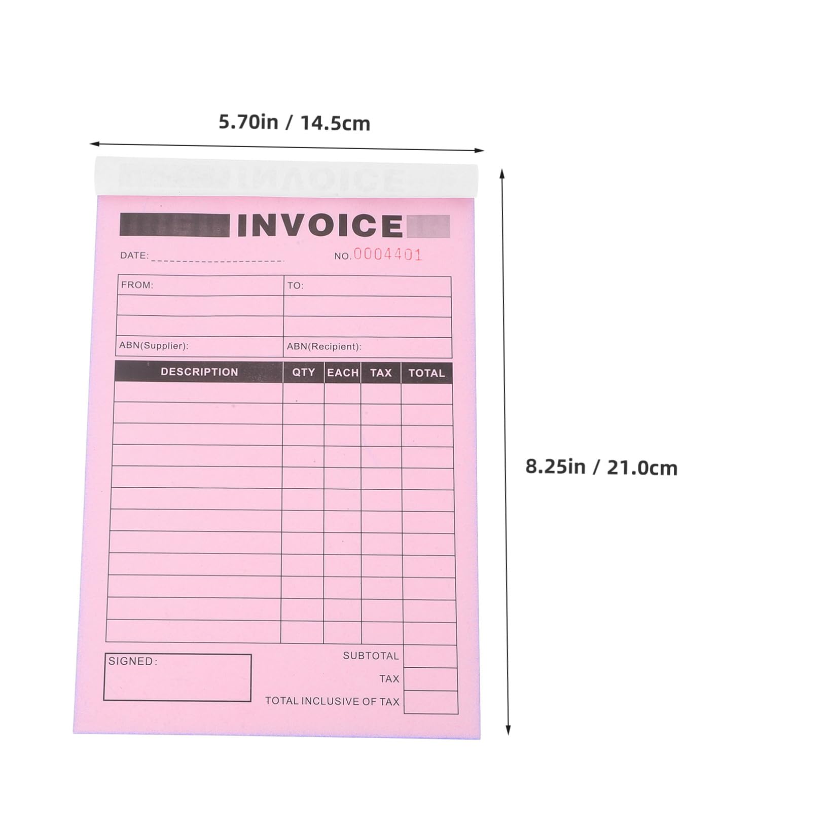 Uonlytech Libro delle Ricevute Doppia Copia 5 Pezzi con Supporto Integrato in Carta per Piccole Imprese Ordine Informazioni Ristorante e Fiorista