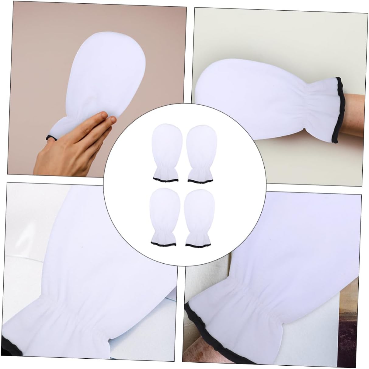 Didiseaon 2pairs Paraffin Wax Gloves for Hand Care Treatment Nourishing Wax Mitts for Moisturizing and Exfoliation Professional Heated Spa Mittens White