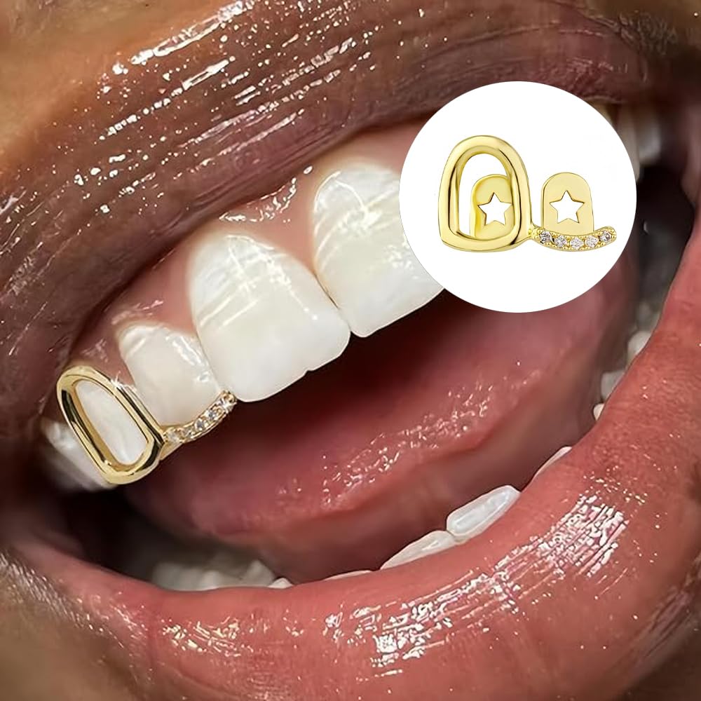 SSyang Hip Hop Teeth Grills for Mouth Braces Decoration, with 2 Silicone Moulds - Image 4