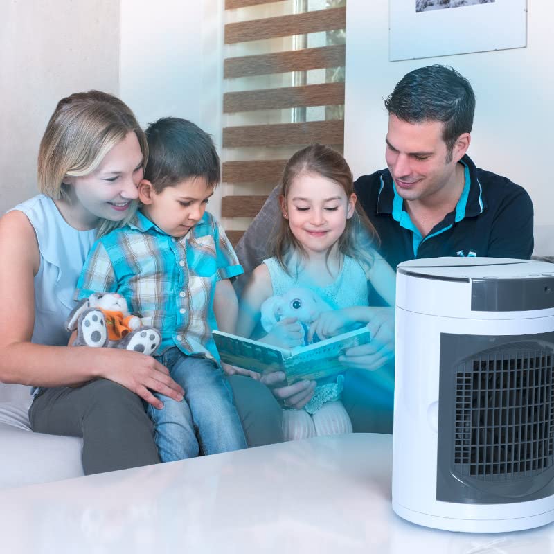LIVINGTON SmartChill - Klimagerät mit Wasserkühlung - Tragbares Klimagerät mit 3 Stufen - kraftvoller Mini Luftkühler mit Tankvolumen für 12h Kühlung