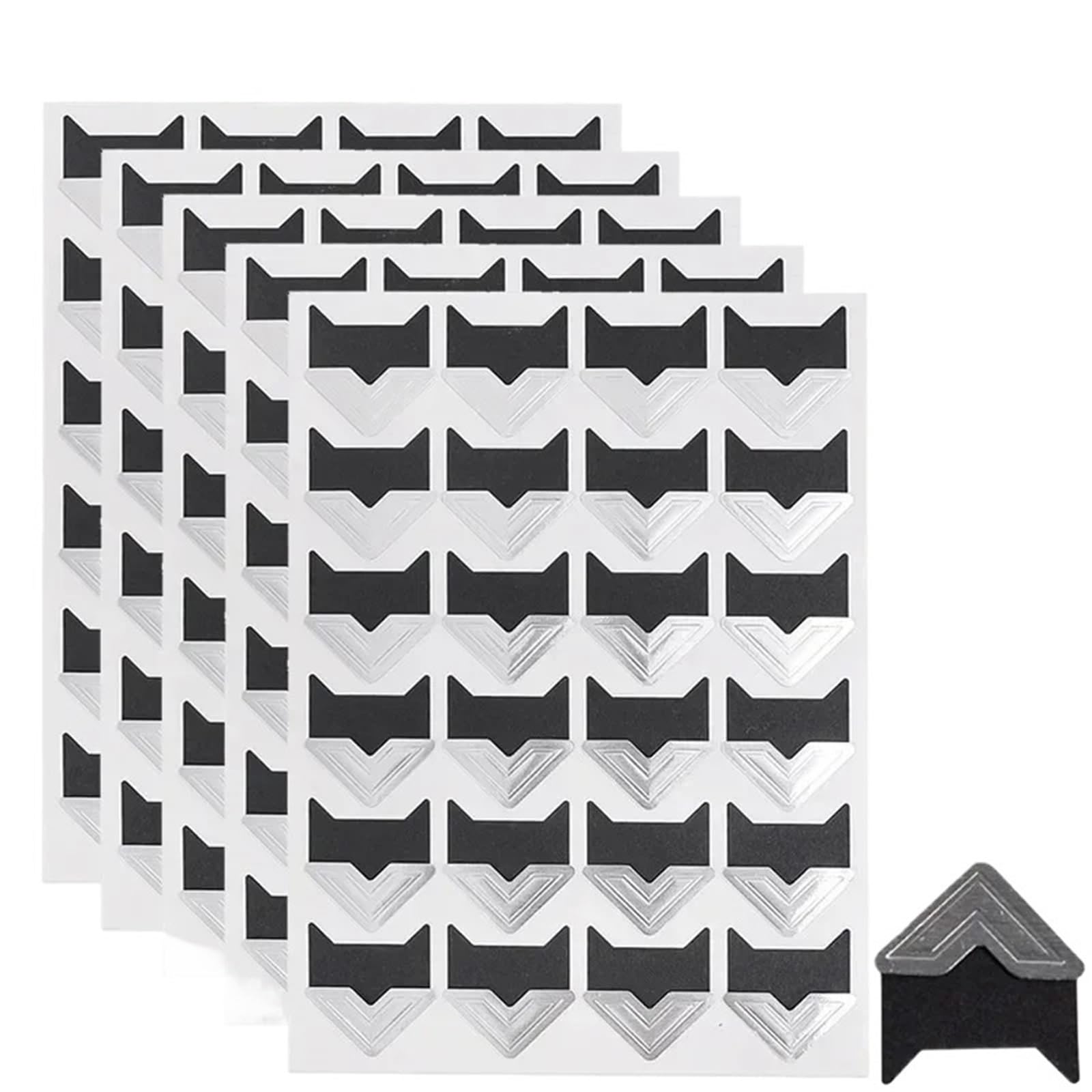 Gwyzax Self Adhesive Photo Corners 240-2400PCS Photo Corner Sticker Kraft Paper DIY Vintage Stickers for Self-Adhesive Photoes Album Scrapbooking(Silver-1200pcs)