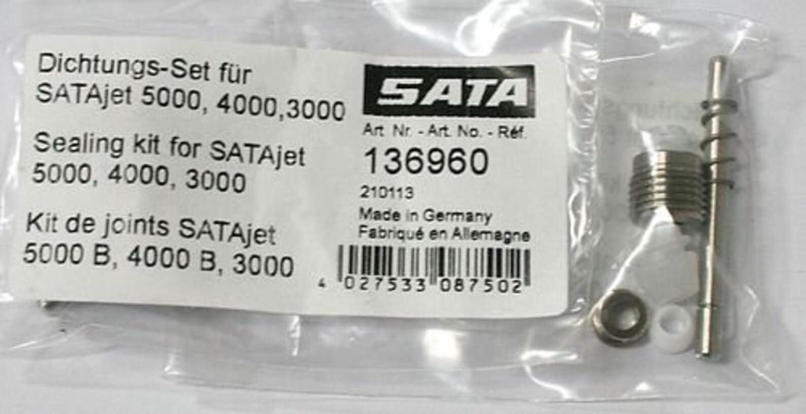Generic SATA136960 Sealing Kit, Use with: SATAjet® 3000 Spray Gun