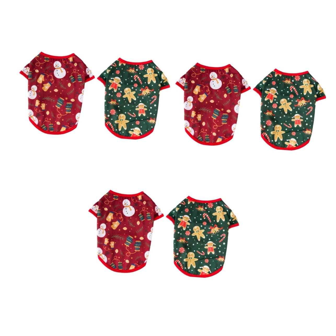 Costume de Noël pour animaux avec motifs, tenue festive pour chiens et vêtements chats 6 pièces