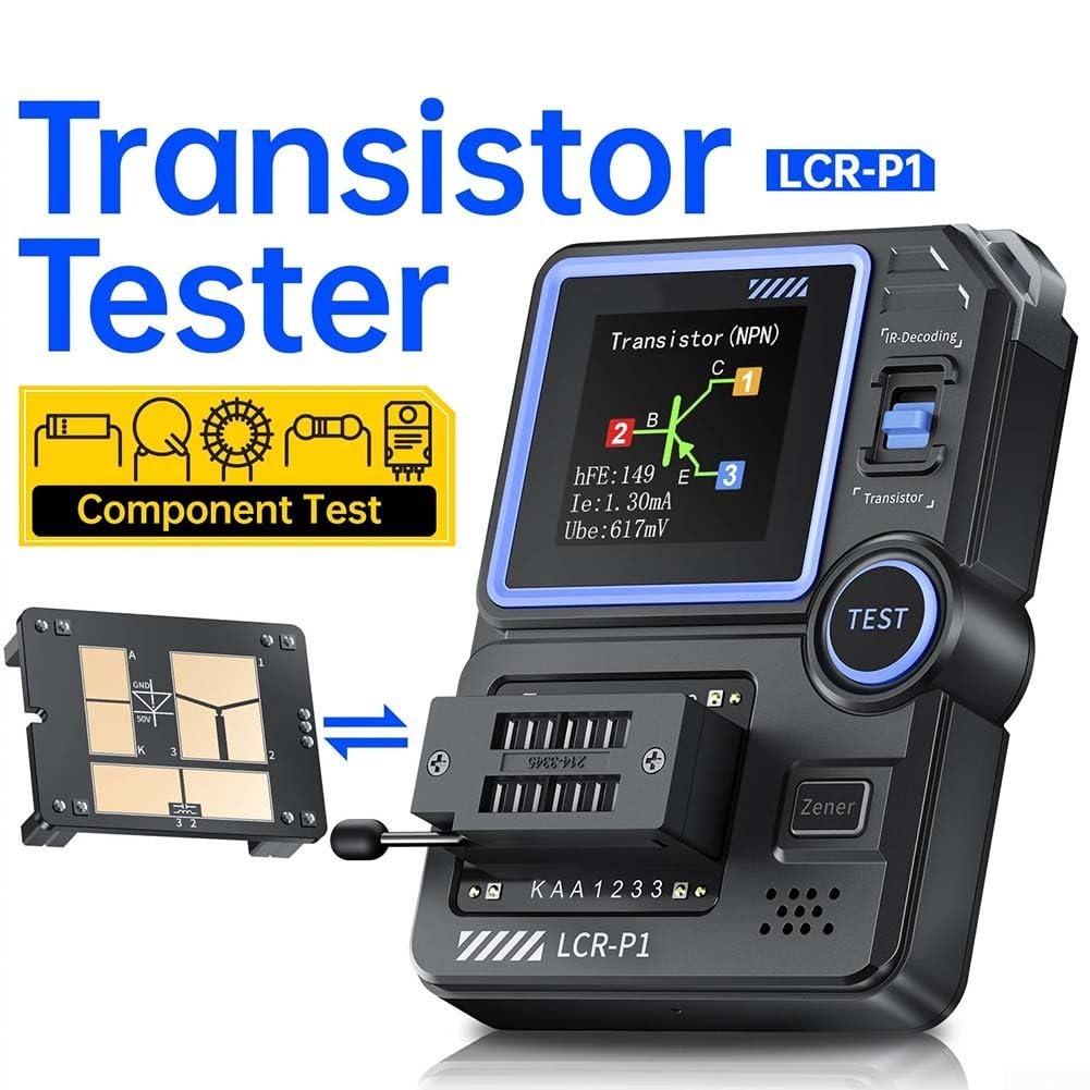 Besttoolifes LCR-P1 Transistor Tester Diodo Triodo Capacitancia Resistencia Medidor LCR ESR, para voltaje, corriente, resistencia, continuidad de diodos, capacitancia, frecuencia